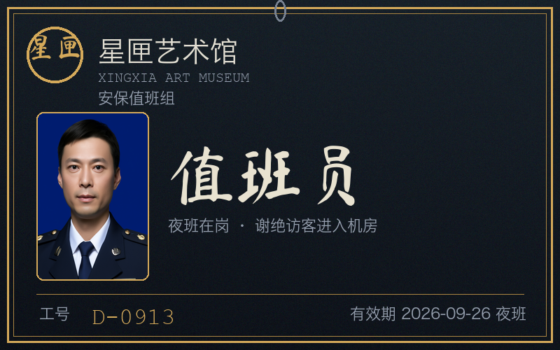 值班员工牌